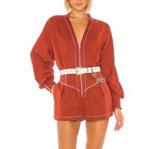 Tularosa Jhene Romper Brick Red